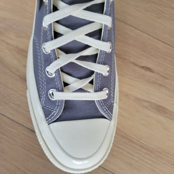 Comme Des Garçons Play Hearts Converse Chuck 70 Hi Women Shoes 10.5 Gray 171847C - Picture 11 of 11